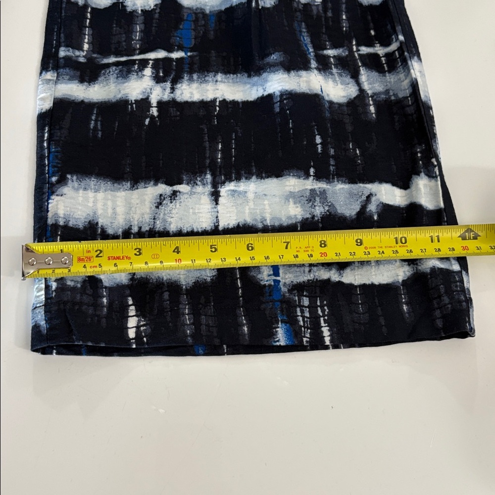 11. ICHI “Kate” Linen blend Stylish Navy and White Tie-Dye Women's Pants NWT - Picture 7 of 10
